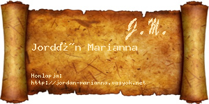 Jordán Marianna névjegykártya