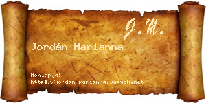 Jordán Marianna névjegykártya